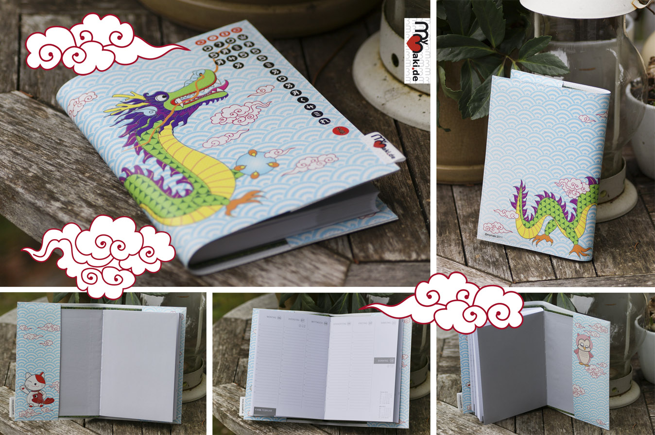 Taschenkalender mit Drachen